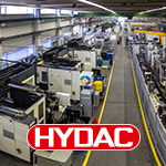 Blick in die Produktionshalle der HYDAC-Firmengruppe